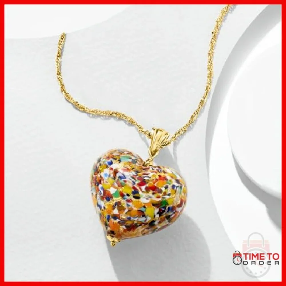 18kt Gold Over Sterling Silver Heart Pendant Necklace Lobster Clasp